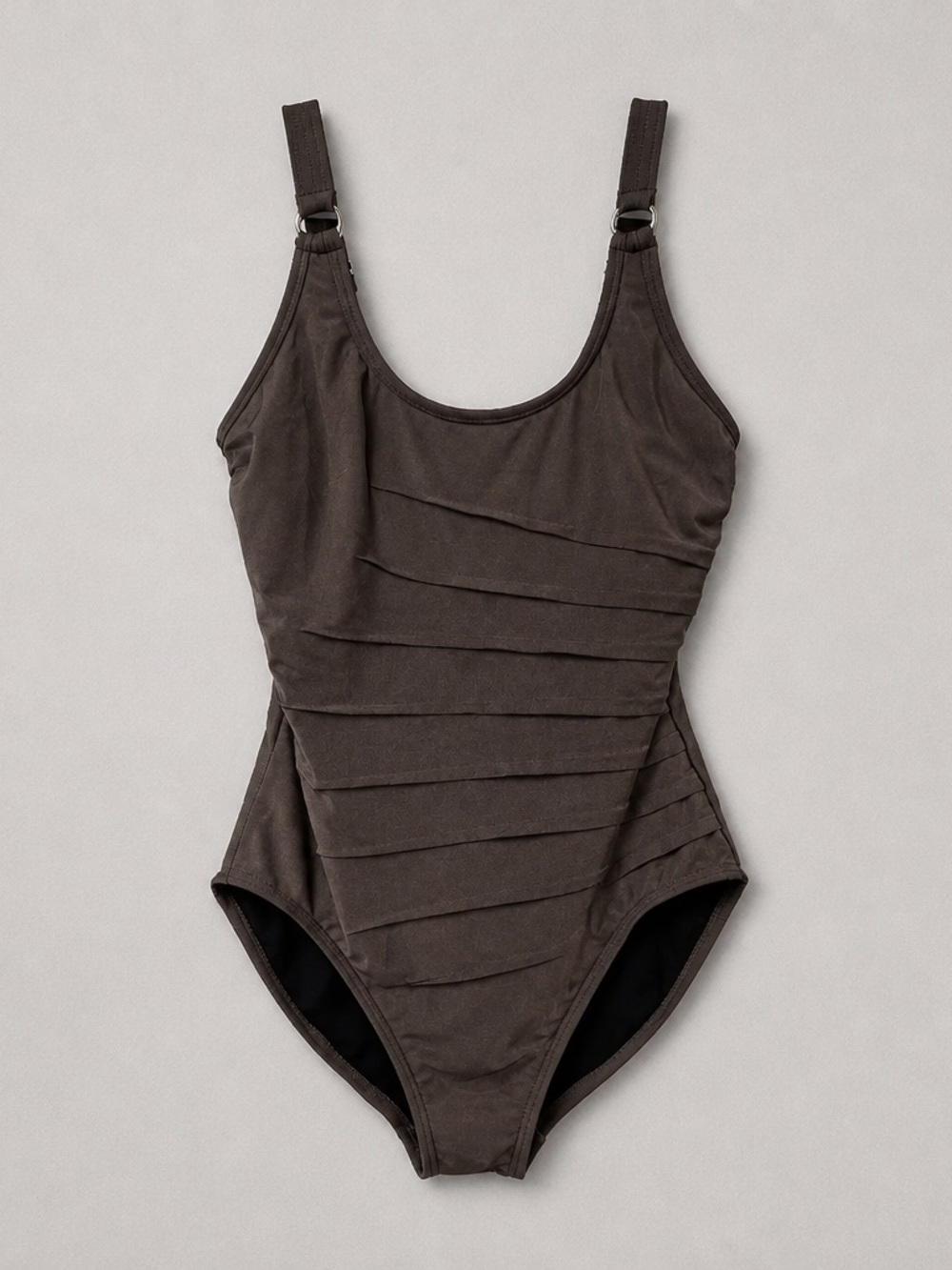Calvin Klein Dark Brown Ruched One-Piece Swimsuit